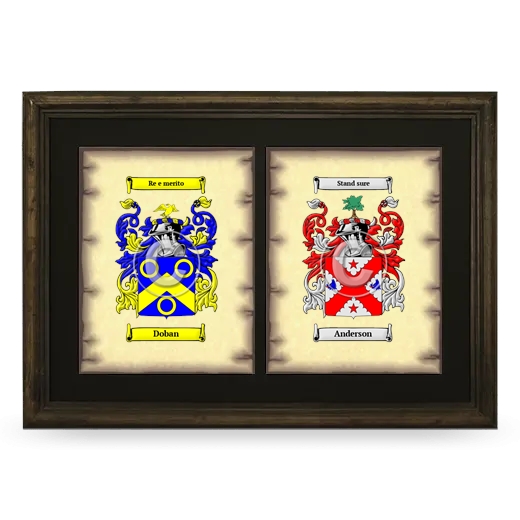 Double Coat of Arms Framed - Brown