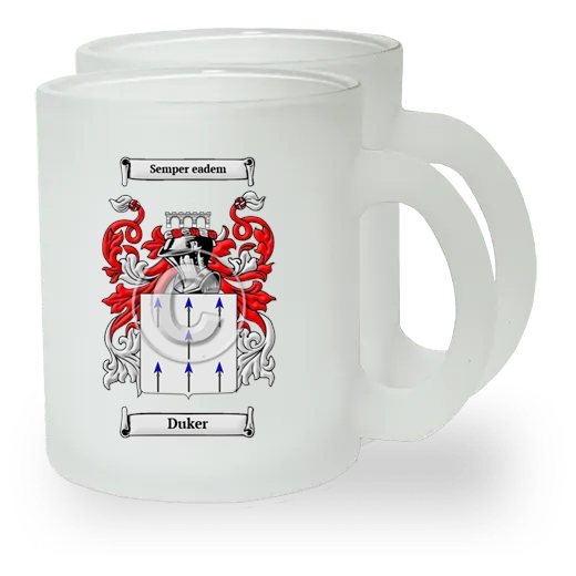 Duker Pair of Frosted Glass Mugs