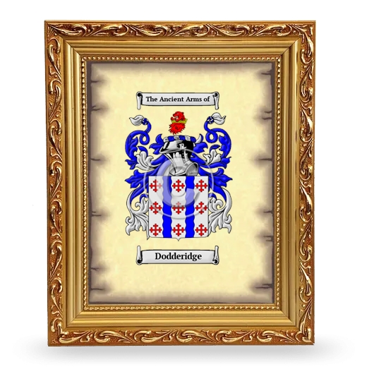 Dodderidge Coat of Arms Framed - Gold