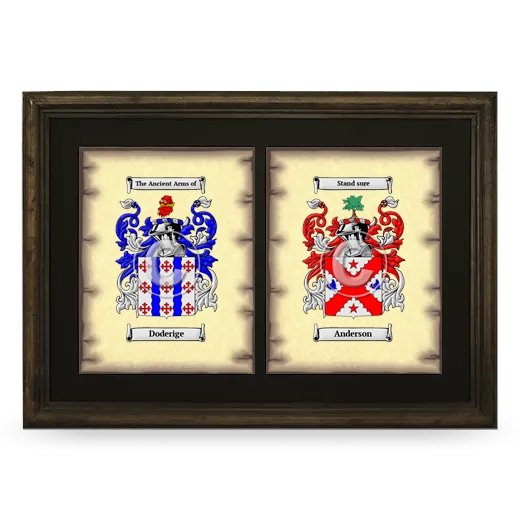 Double Coat of Arms Framed - Brown