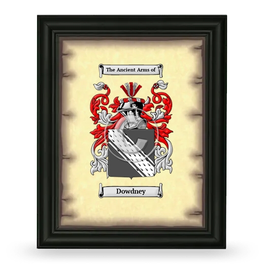 Dowdney Coat of Arms Framed - Black