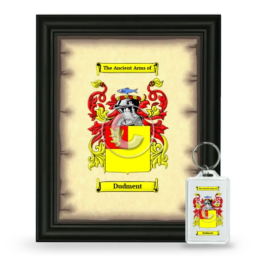 Dudment Framed Coat of Arms and Keychain - Black