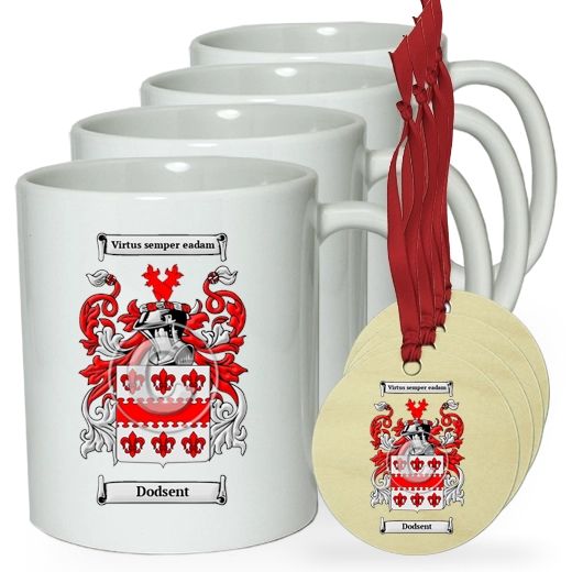 Dodsent Set of 4 Classic Mugs and Ornaments