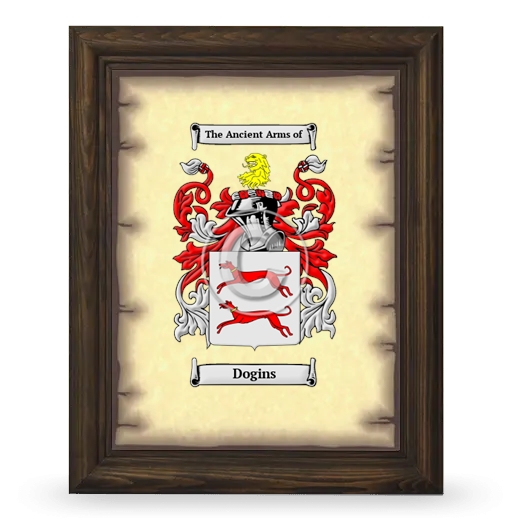 Dogins Coat of Arms Framed - Brown