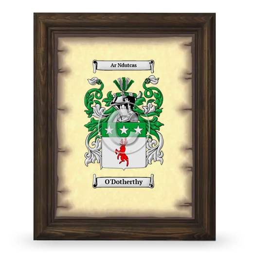 O'Dotherthy Coat of Arms Framed - Brown