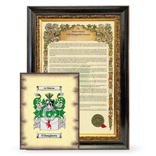 O'Dougherty Framed History and Coat of Arms Print - Heirloom