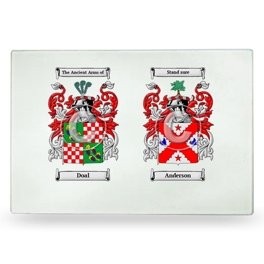 Double Coat of Arms Glass Cutting Board