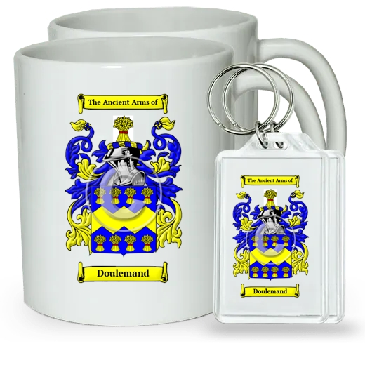 Doulemand Pair of Coffee Mugs and Pair of Keychains