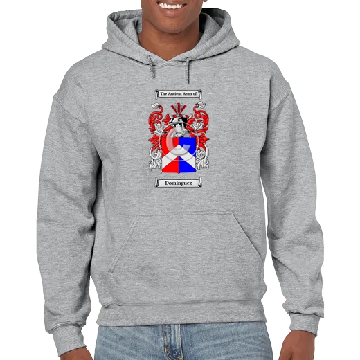 Dominguez Grey Unisex Coat of Arms Hooded Sweatshirt