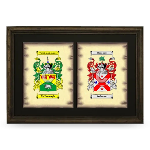 Double Coat of Arms Framed - Brown