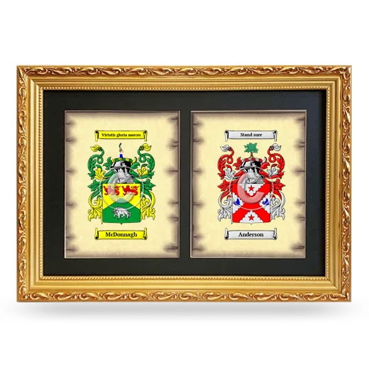 Double Coat of Arms Framed - Gold