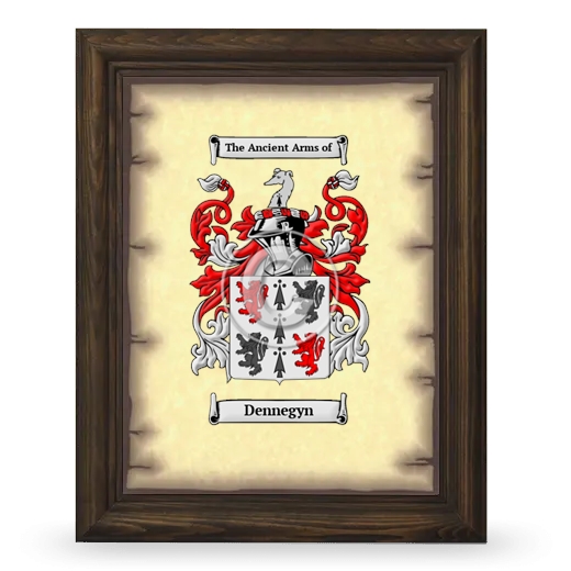 Dennegyn Coat of Arms Framed - Brown