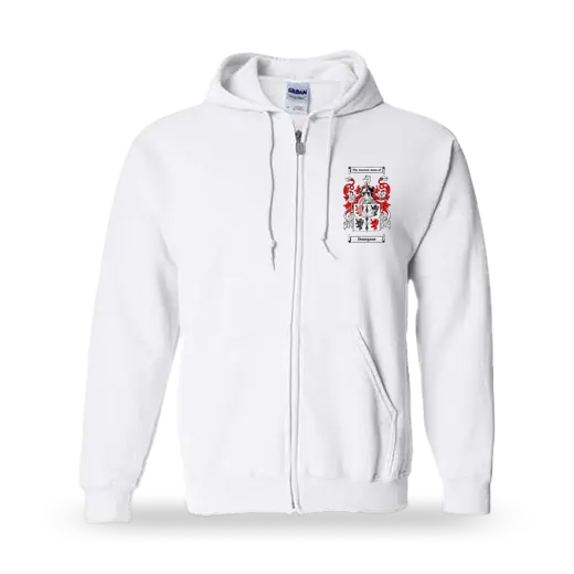 Donegane Unisex Coat of Arms Zip Sweatshirt - White