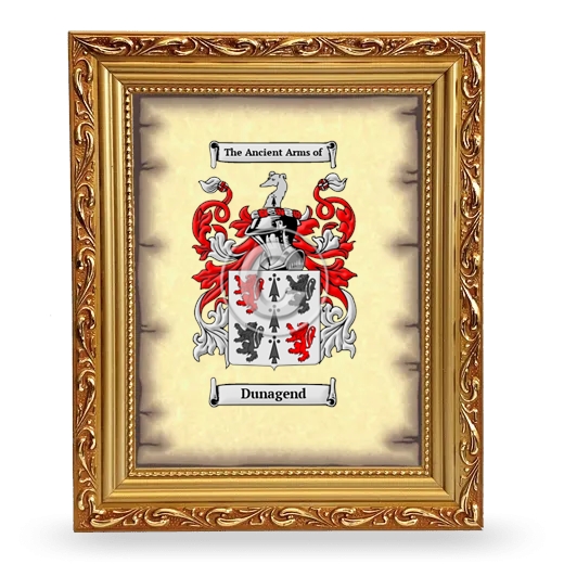 Dunagend Coat of Arms Framed - Gold