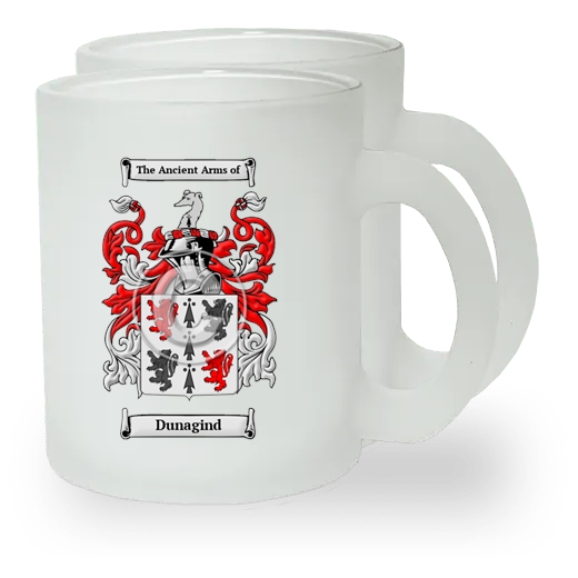 Dunagind Pair of Frosted Glass Mugs