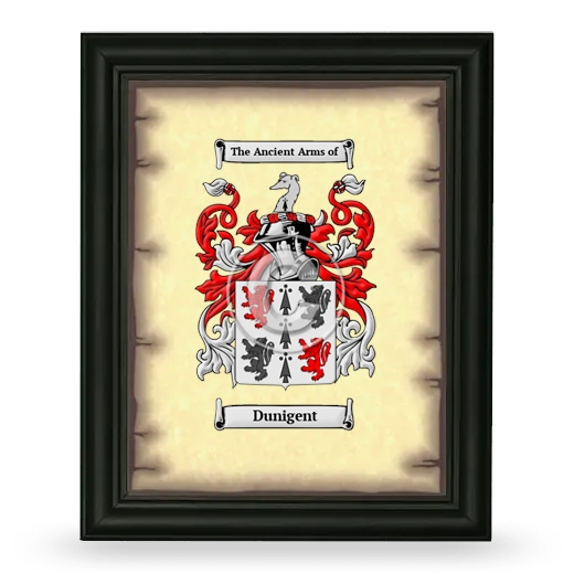 Dunigent Coat of Arms Framed - Black