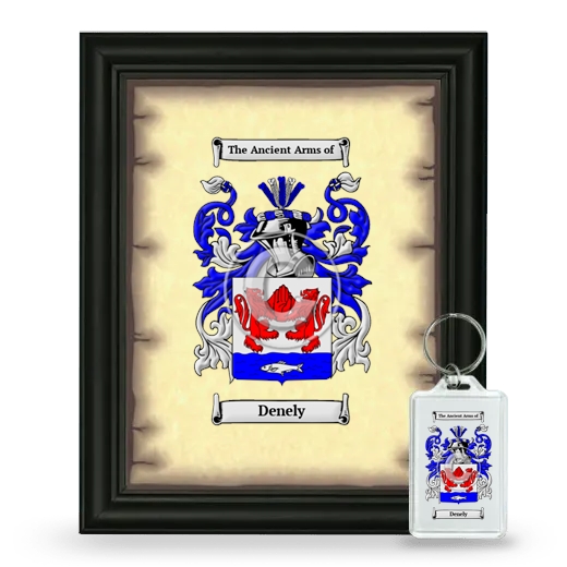 Denely Framed Coat of Arms and Keychain - Black