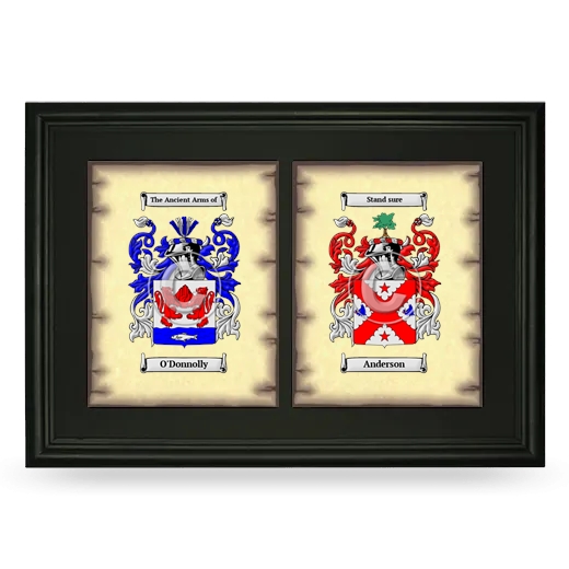 Double Coat of Arms Framed - Black