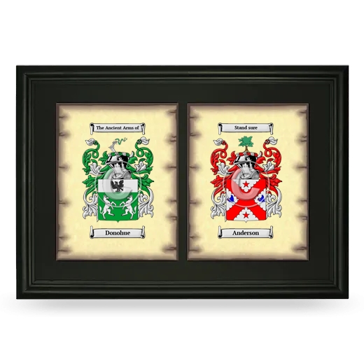 Double Coat of Arms Framed - Black