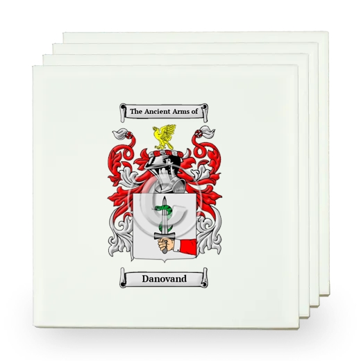 Danovand Set of Four Small Tiles with Coat of Arms