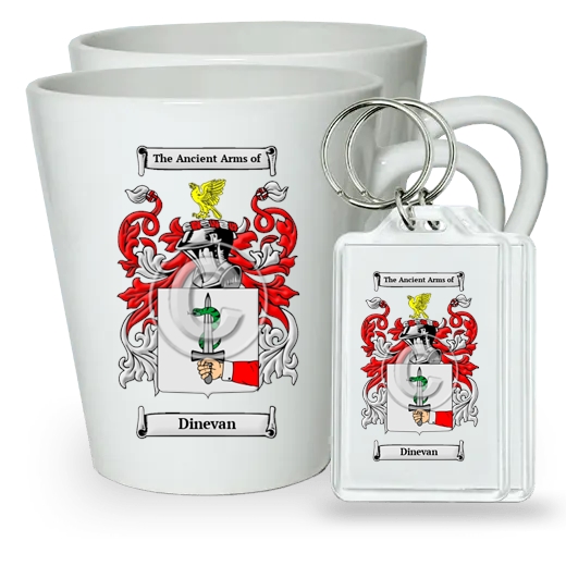 Dinevan Pair of Latte Mugs and Pair of Keychains