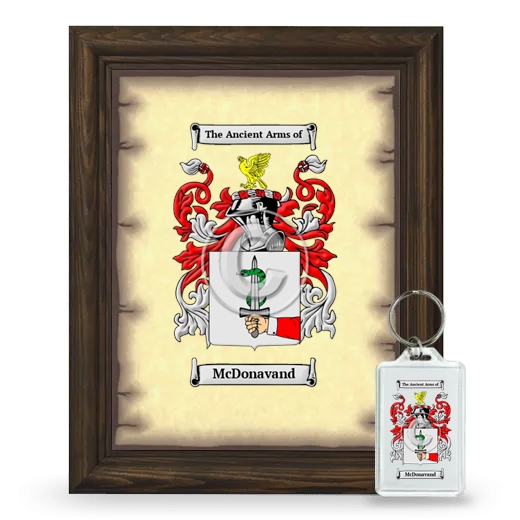 McDonavand Framed Coat of Arms and Keychain - Brown