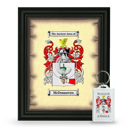 McDonnovyn Framed Coat of Arms and Keychain - Black