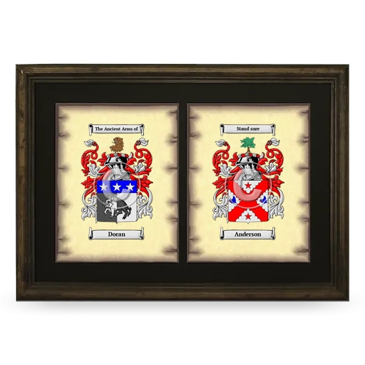 Double Coat of Arms Framed - Brown