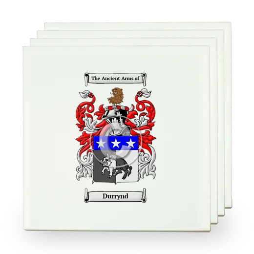 Durrynd Set of Four Small Tiles with Coat of Arms