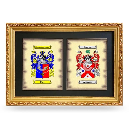 Double Coat of Arms Framed - Gold