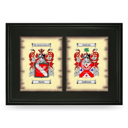 Double Coat of Arms Framed - Black