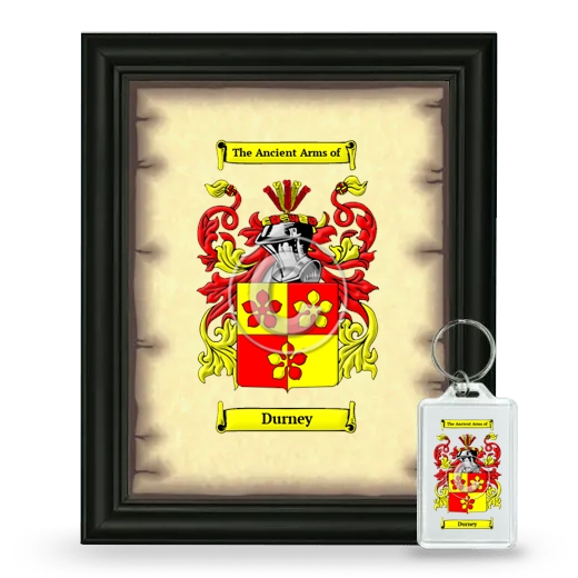 Durney Framed Coat of Arms and Keychain - Black
