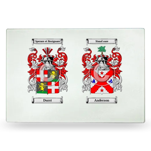 Double Coat of Arms Glass Cutting Board