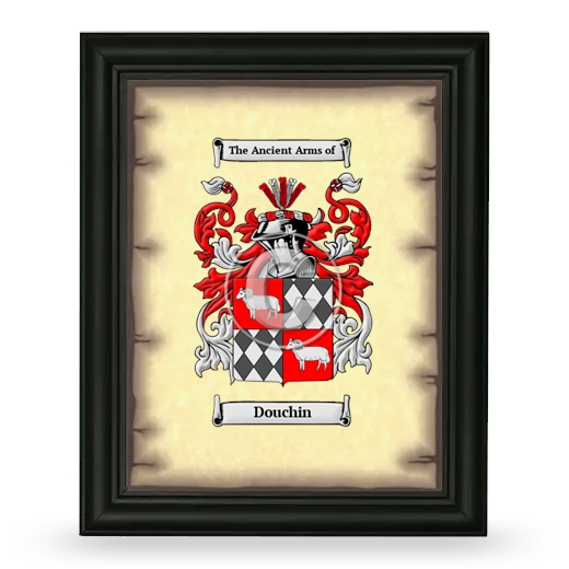 Douchin Coat of Arms Framed - Black