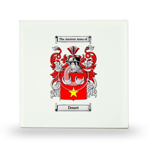 Douet Small Ceramic Tile with Coat of Arms