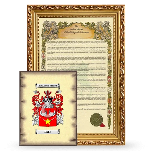 Duhe Framed History and Coat of Arms Print - Gold