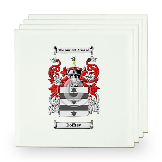 Dofftey Set of Four Small Tiles with Coat of Arms