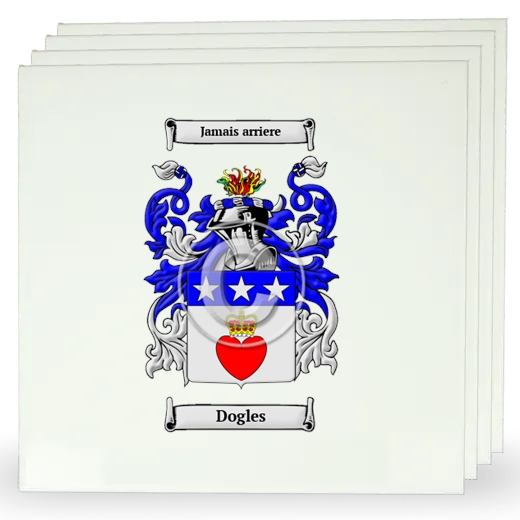 Dogles Set of Four Large Tiles with Coat of Arms