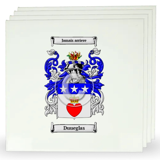 Duueglas Set of Four Large Tiles with Coat of Arms