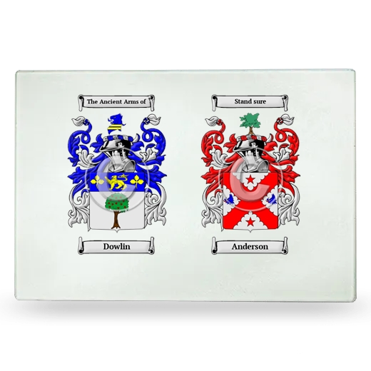 Double Coat of Arms Glass Cutting Board