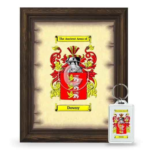 Downy Framed Coat of Arms and Keychain - Brown