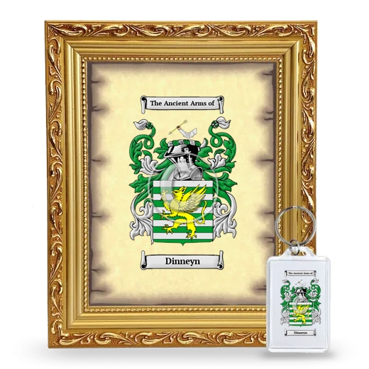 Dinneyn Framed Coat of Arms and Keychain - Gold