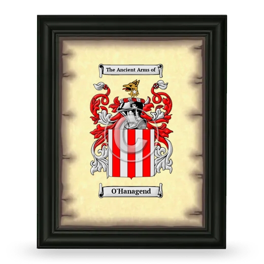 O'Hanagend Coat of Arms Framed - Black