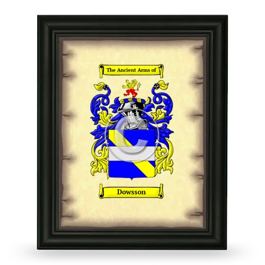 Dowsson Coat of Arms Framed - Black