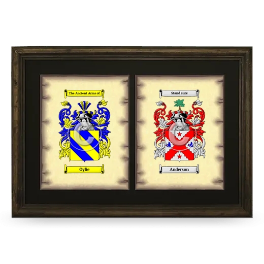 Double Coat of Arms Framed - Brown