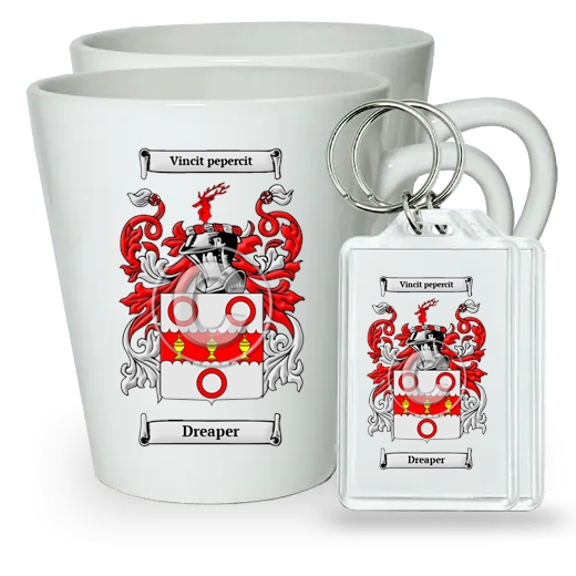 Dreaper Pair of Latte Mugs and Pair of Keychains