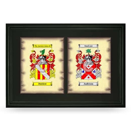 Double Coat of Arms Framed - Black