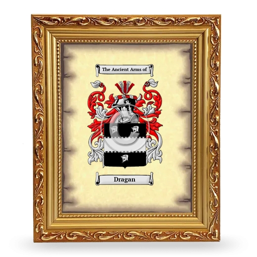 Dragan Coat of Arms Framed - Gold