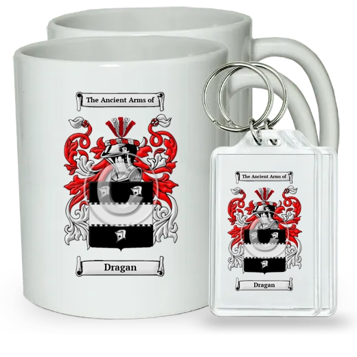 Dragan Pair of Coffee Mugs and Pair of Keychains