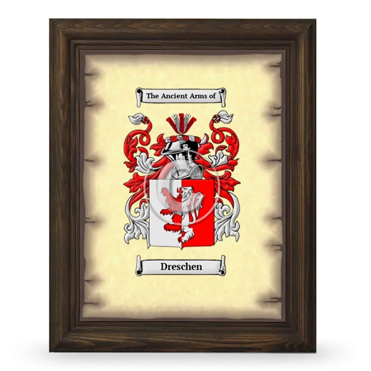 Dreschen Coat of Arms Framed - Brown